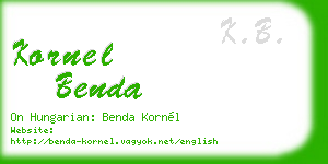 kornel benda business card