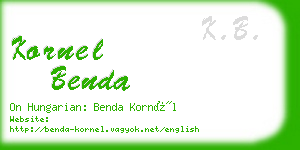 kornel benda business card